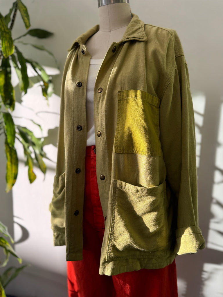 Handmade cotton Overdyed chore coat