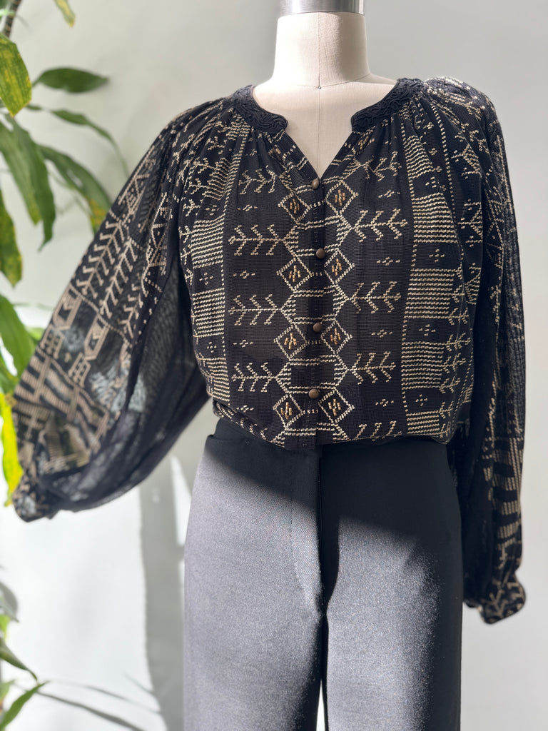 New Romantics mesh and hand painted top