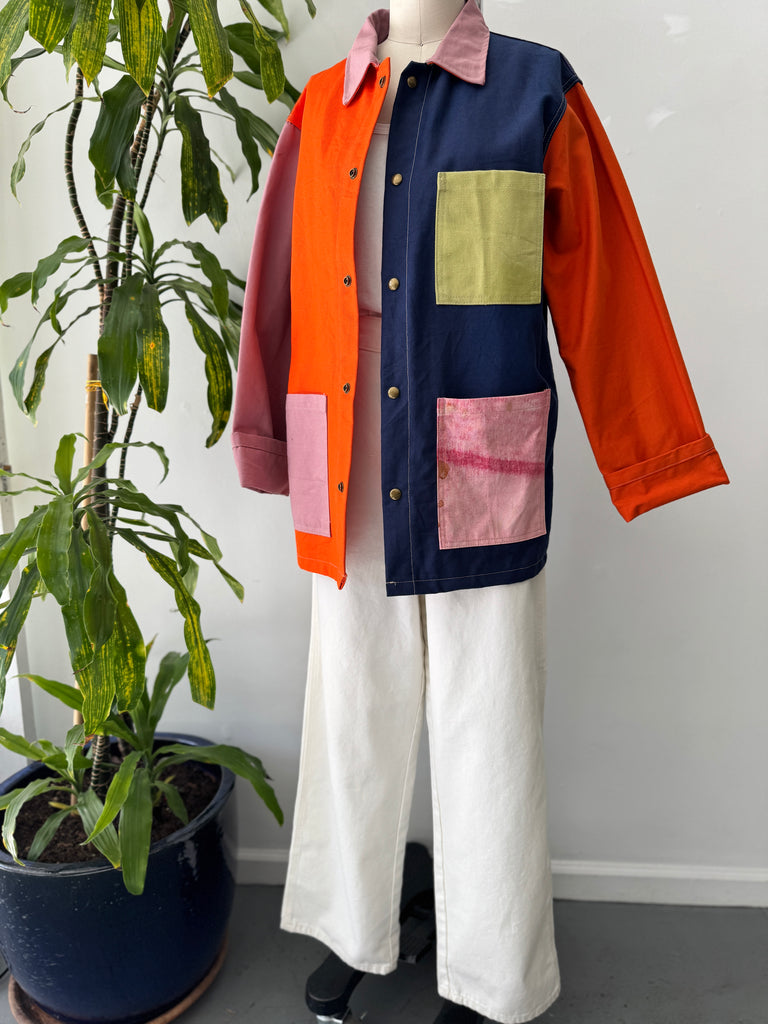 Patchwork chore coat