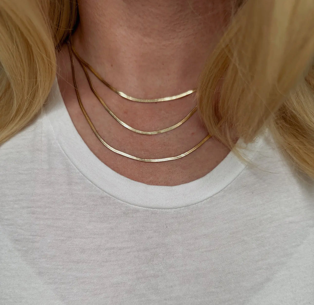 18kt gold filled herringbone chain 2.0 mm “16”