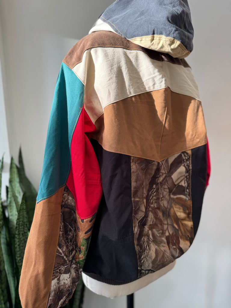 Carhartt patchwork jacket with hood