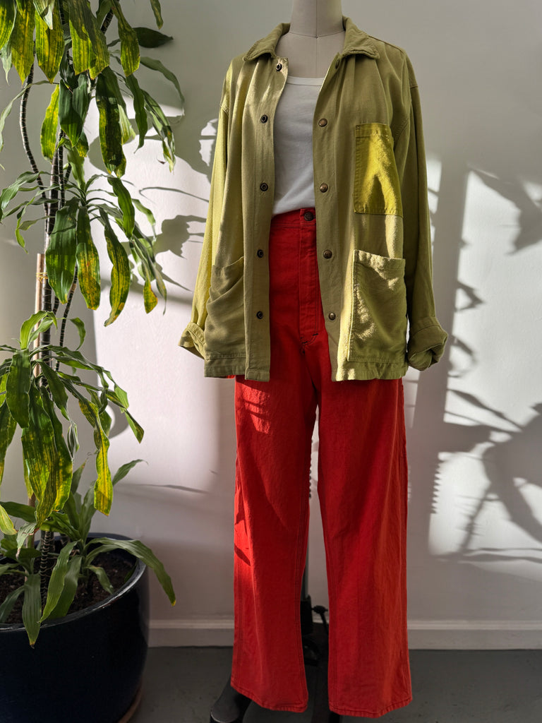 Overdyed cotton carpenter pants