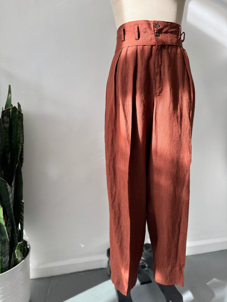 High waist linen pants