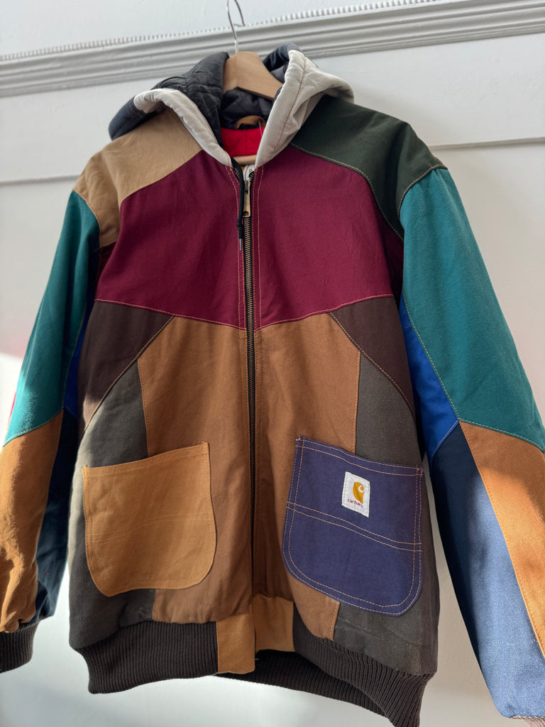 Carhartt patchwork jacket with hood