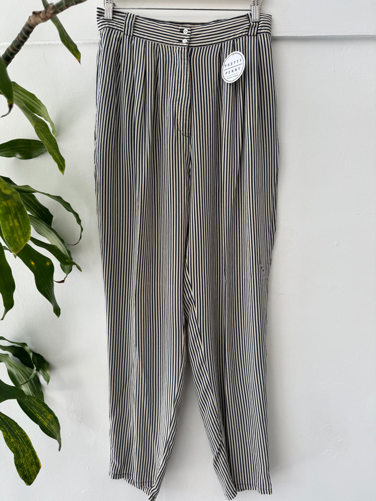 Vintage striped silk pants waist “30”