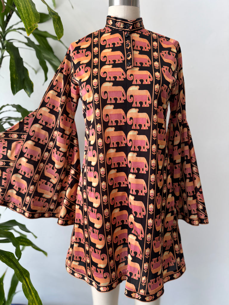 Vintage Quincy by gay gibson novelty print dress