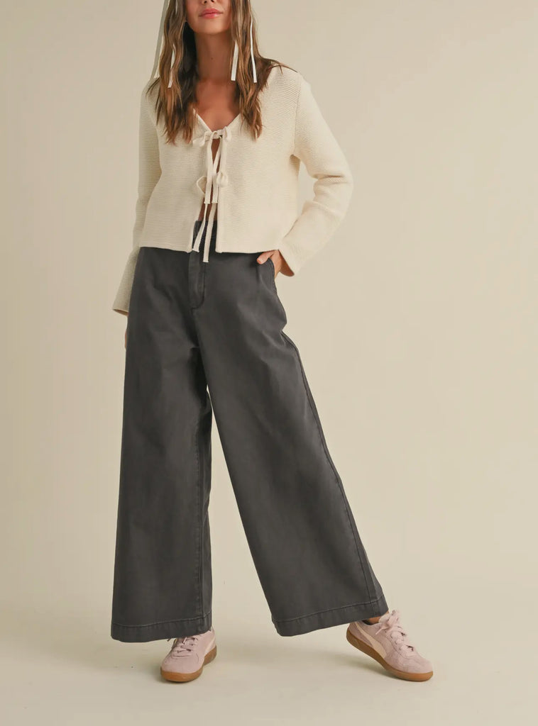 Wide legged cotton pants