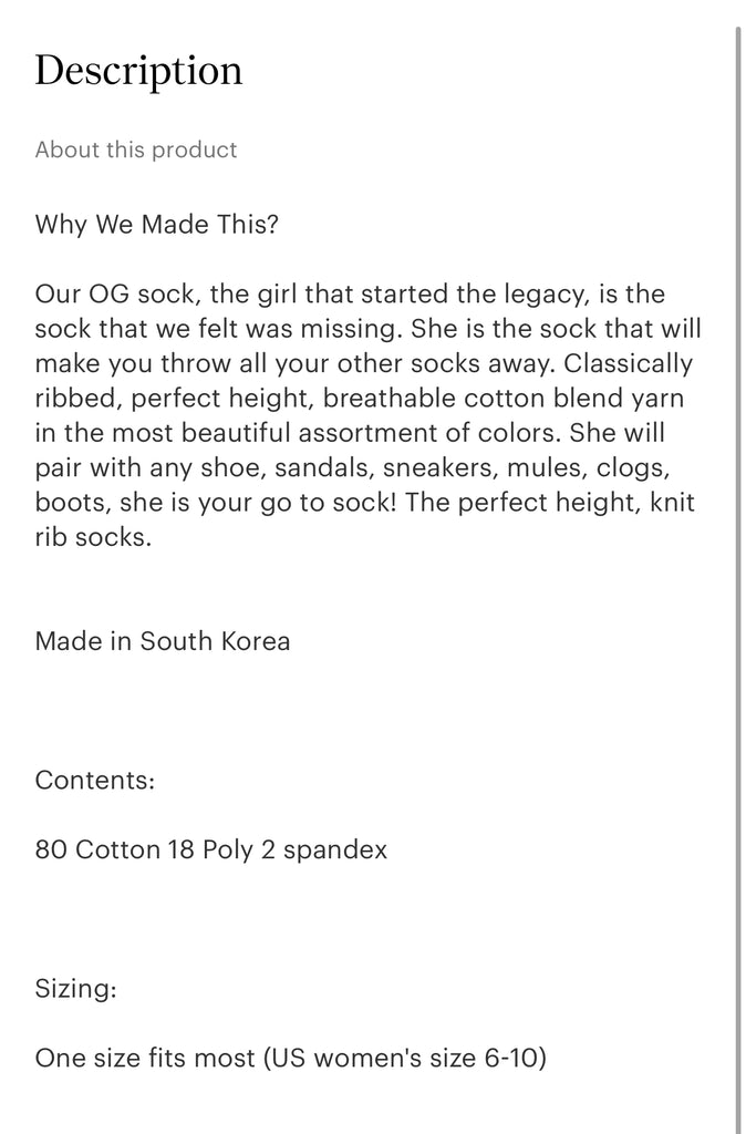 Le Bon Shoppe | her socks | cotton ribbed | white