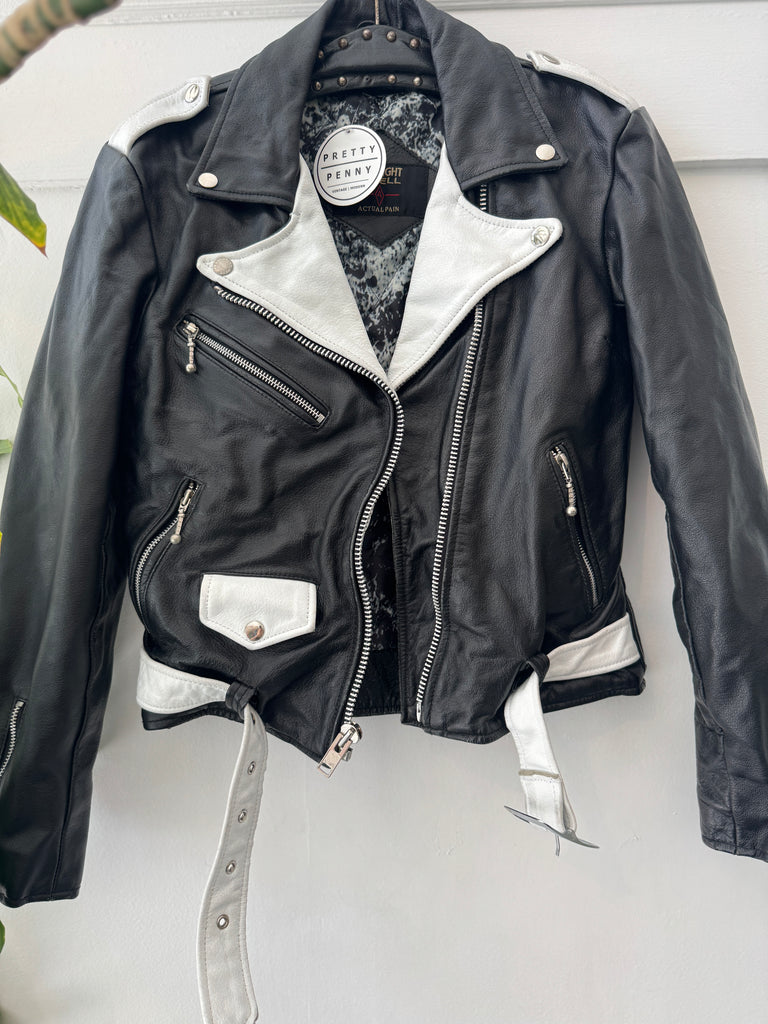 2 toned moto jacket