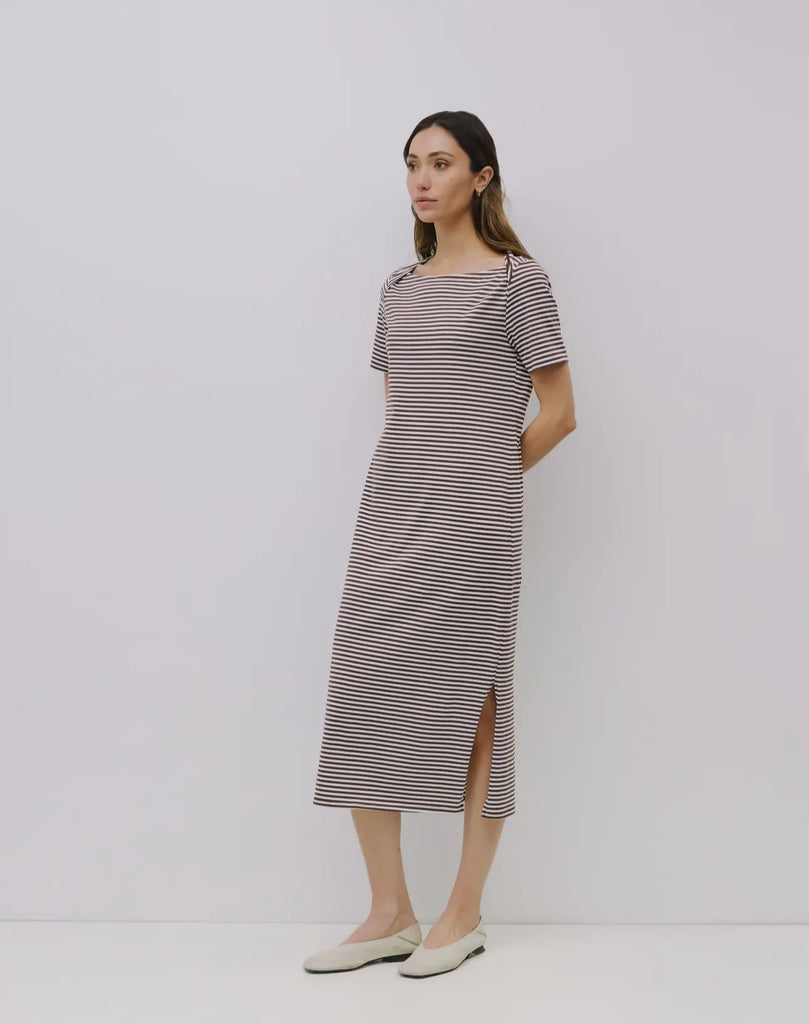Curated Collection | brown/cream striped dress