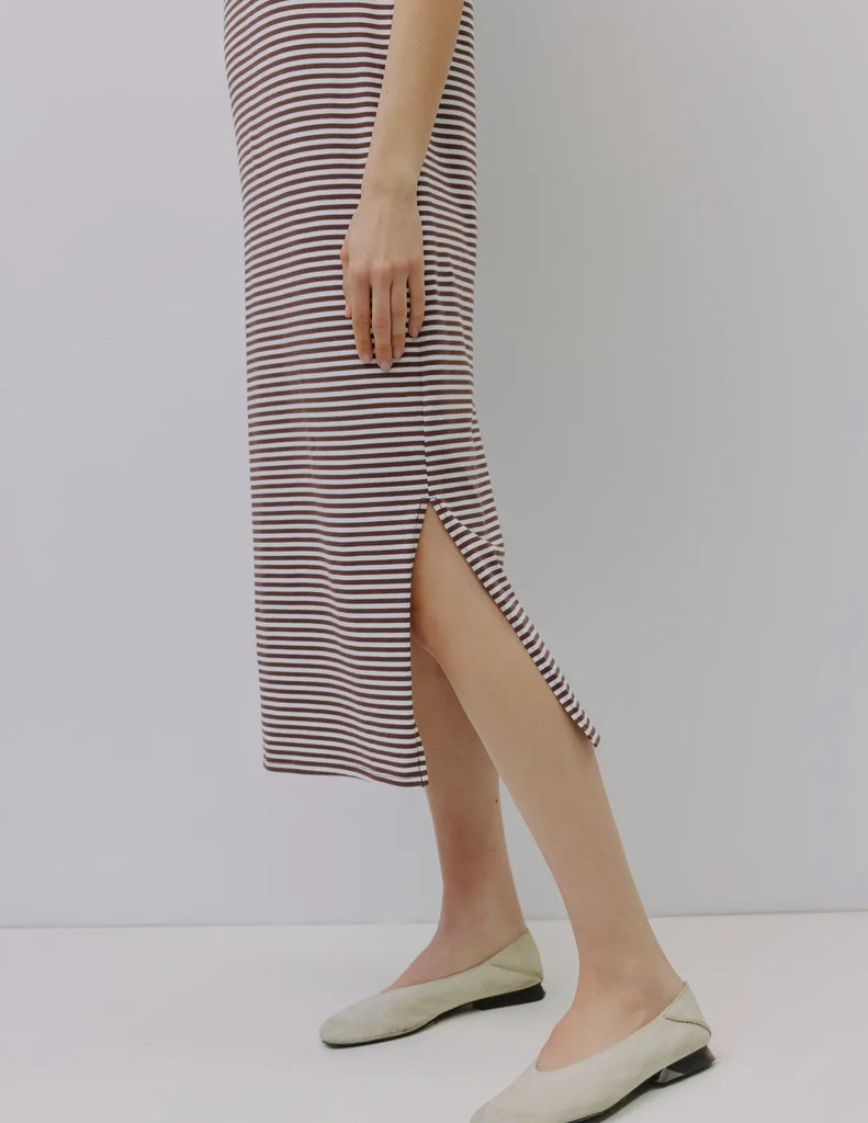 Curated Collection | brown/cream striped dress