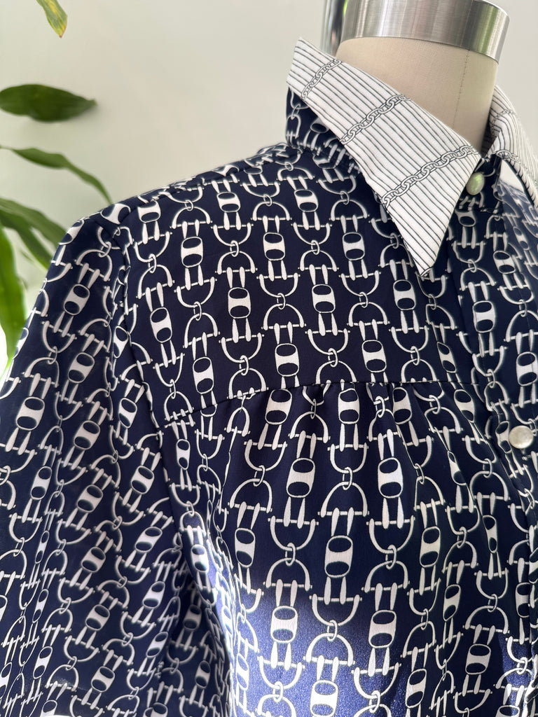 Vintage chain link novelty print dress