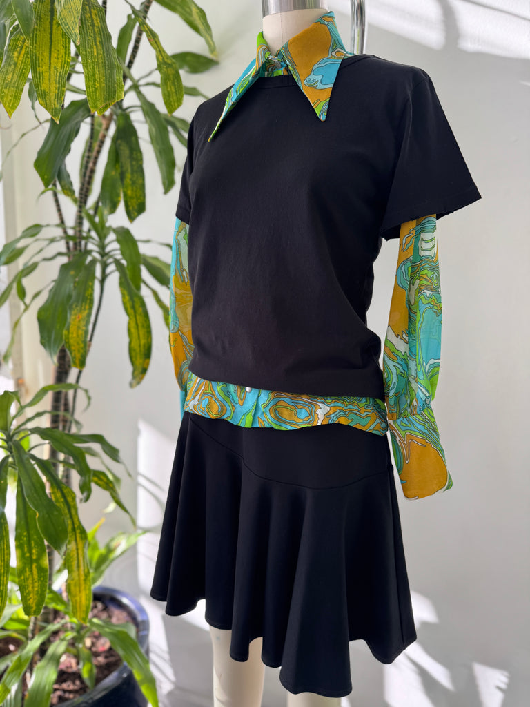 Vintage teddi of California pointed collar top