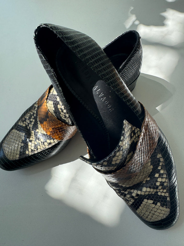 FREDA SALVADOR snake skin shoes 8.5