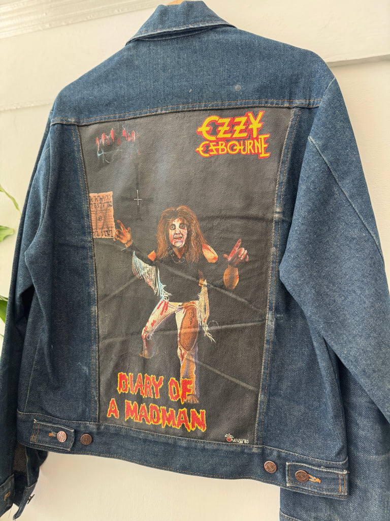 1970’s Sears Roebucks denim jacket with hand painted by Cherry Ozzy jacket
