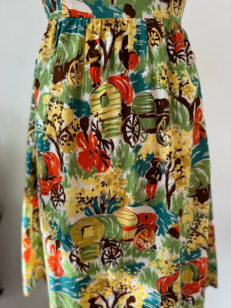 Vintage cotton novelty print dress