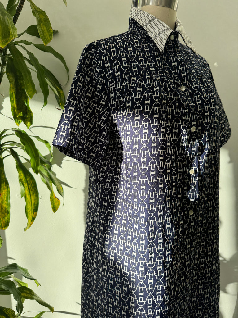 Vintage chain link novelty print dress