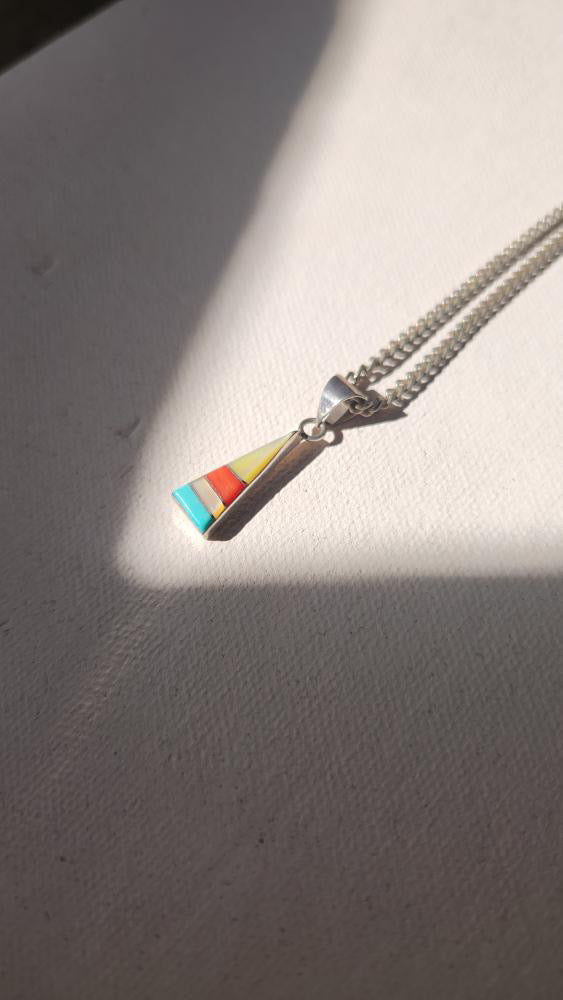 Sterling silver Zuni stone pendant