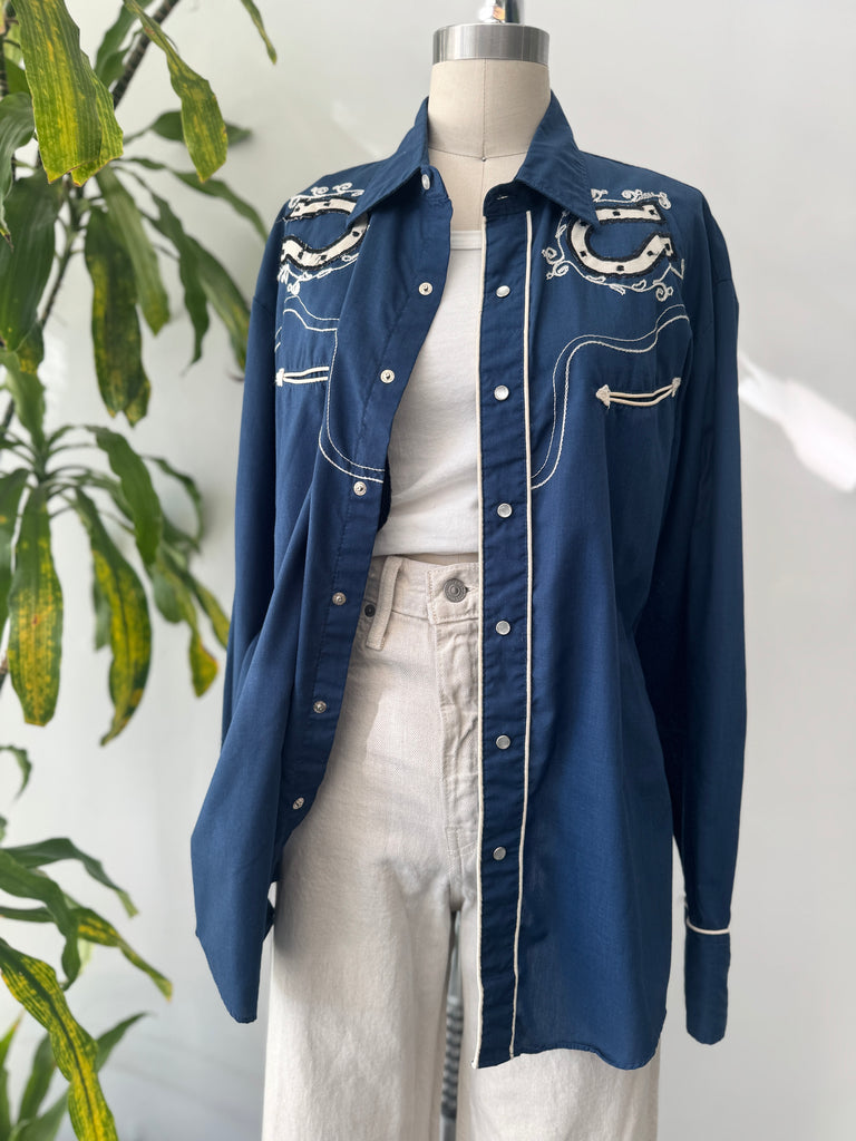 Vintage snap button western shirt