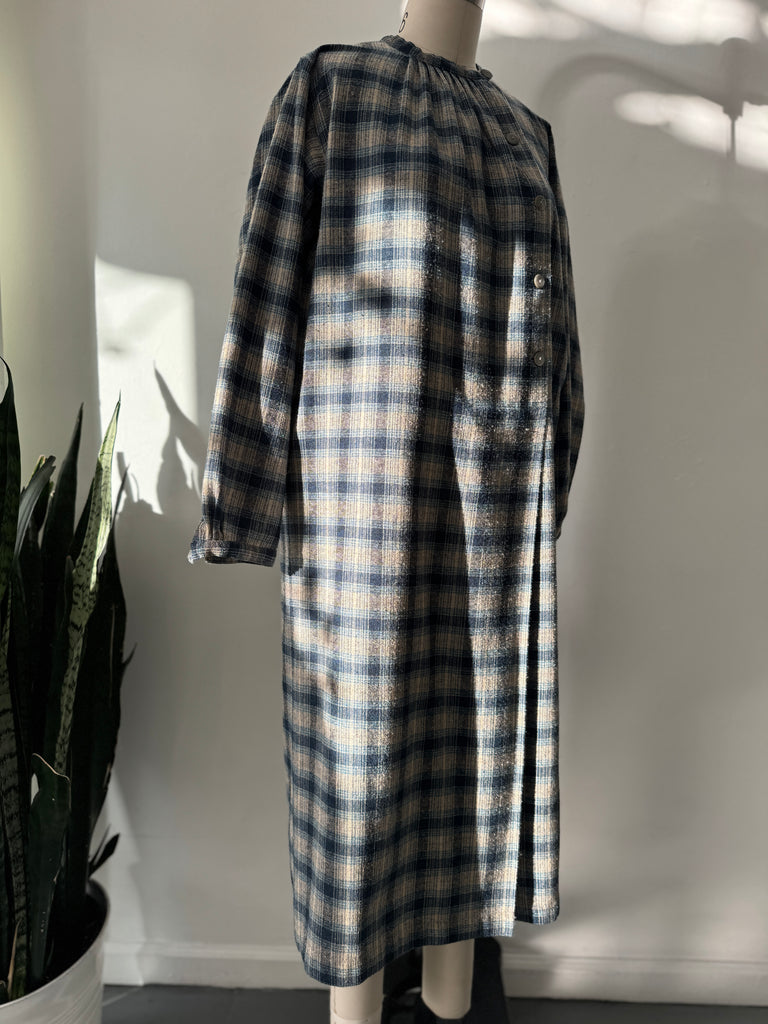 Vintage plaid wool blend dress