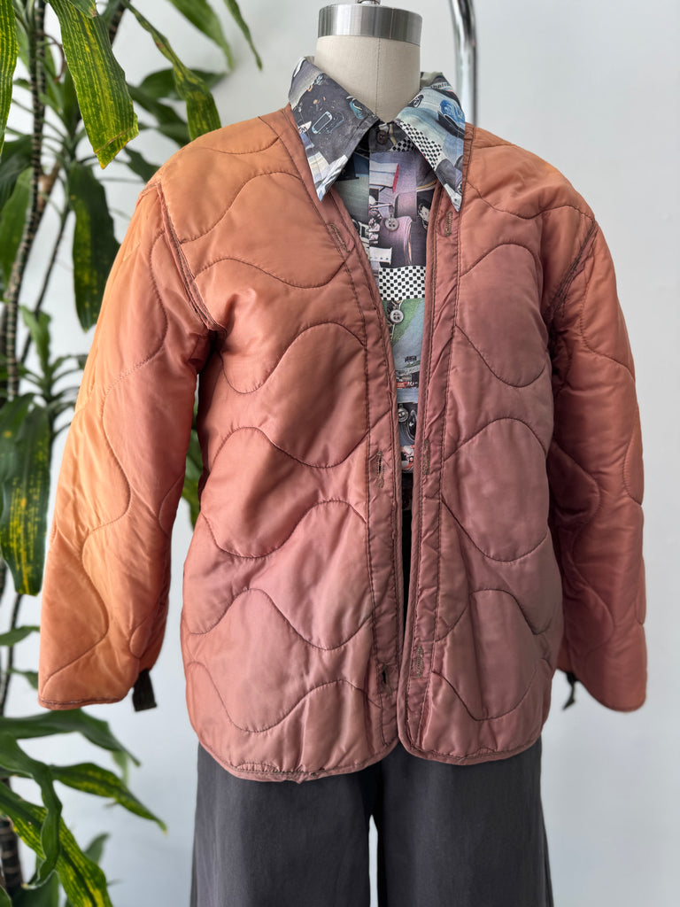 Ombré vintage quilted liner jacket