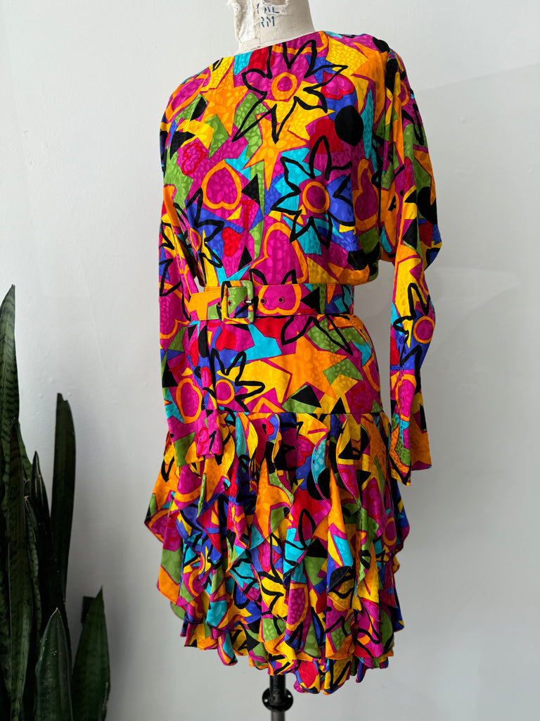 vintage maximalist silk dress