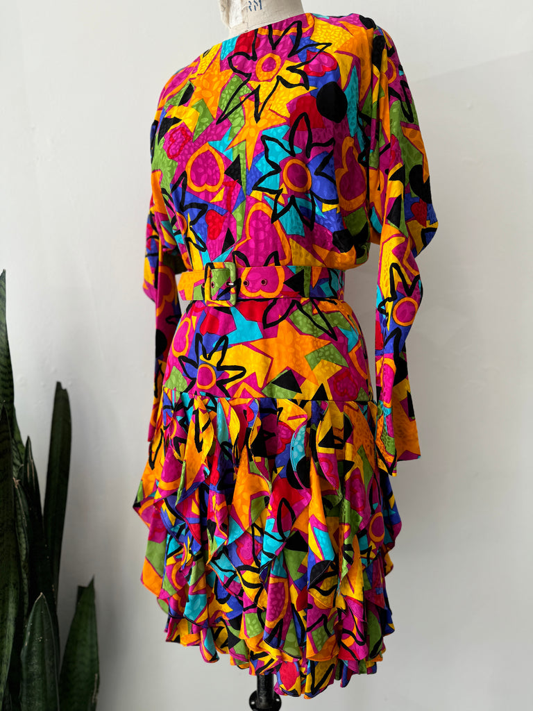 vintage maximalist silk dress