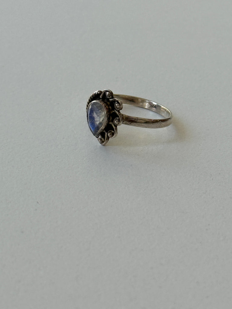 Sterling silver + moonstone ring size 9