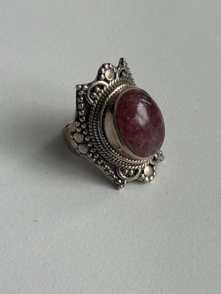 Lepidolite and sterling silver ring size 7.5