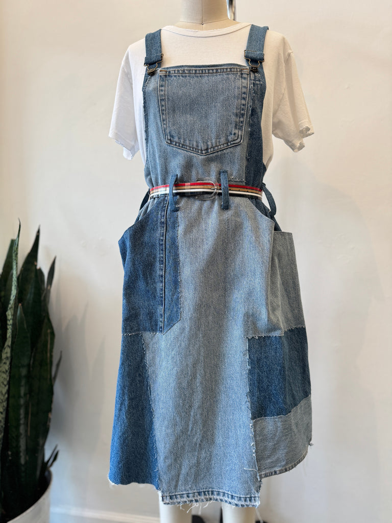 Handmade denim patchwork dress