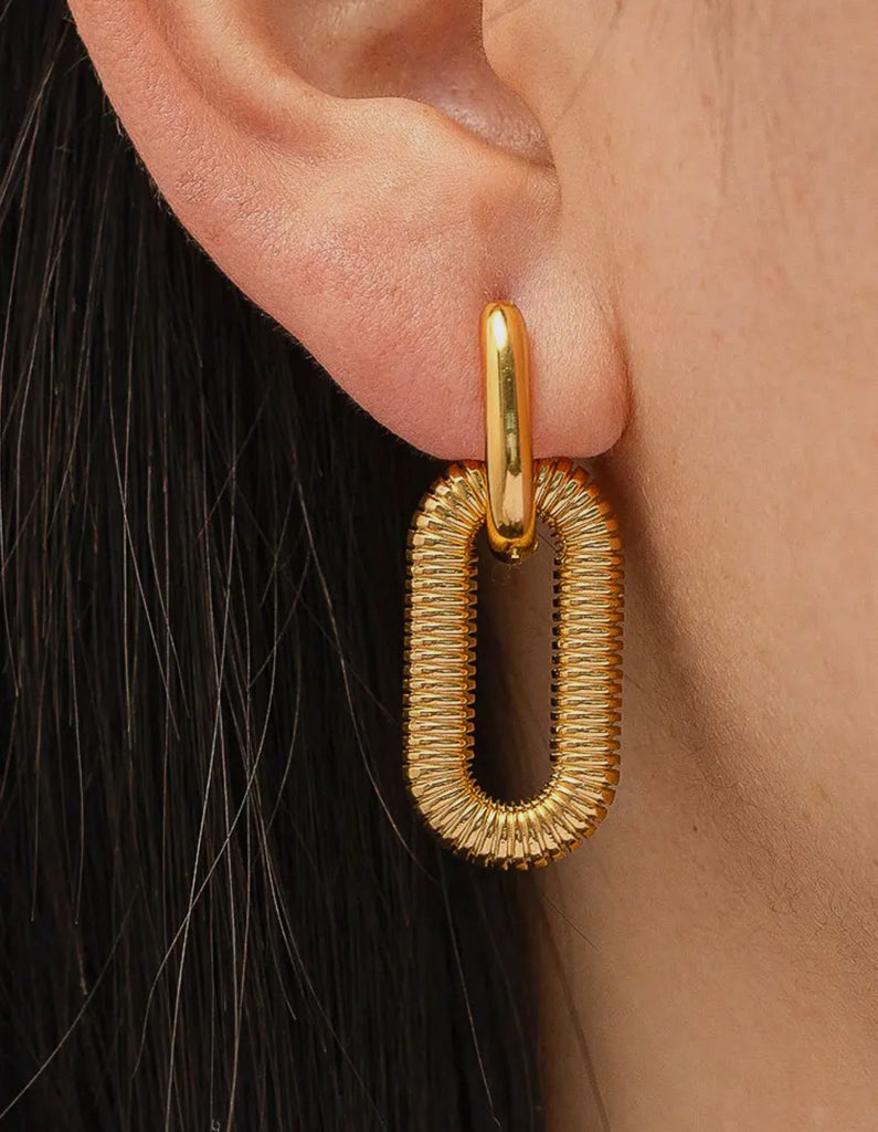Double chain hoop earrings