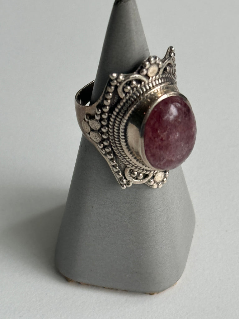 Lepidolite and sterling silver ring size 7.5