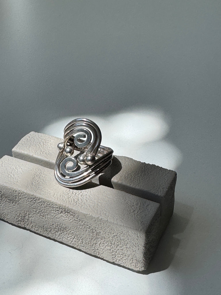 Spiral sterling silver ring