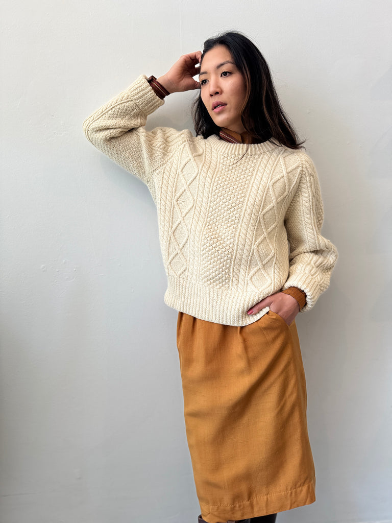 Vintage hand knit wool sweater