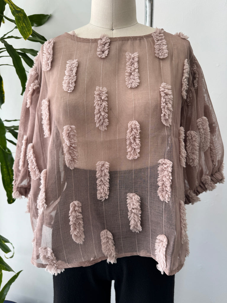 Semi sheer textured top