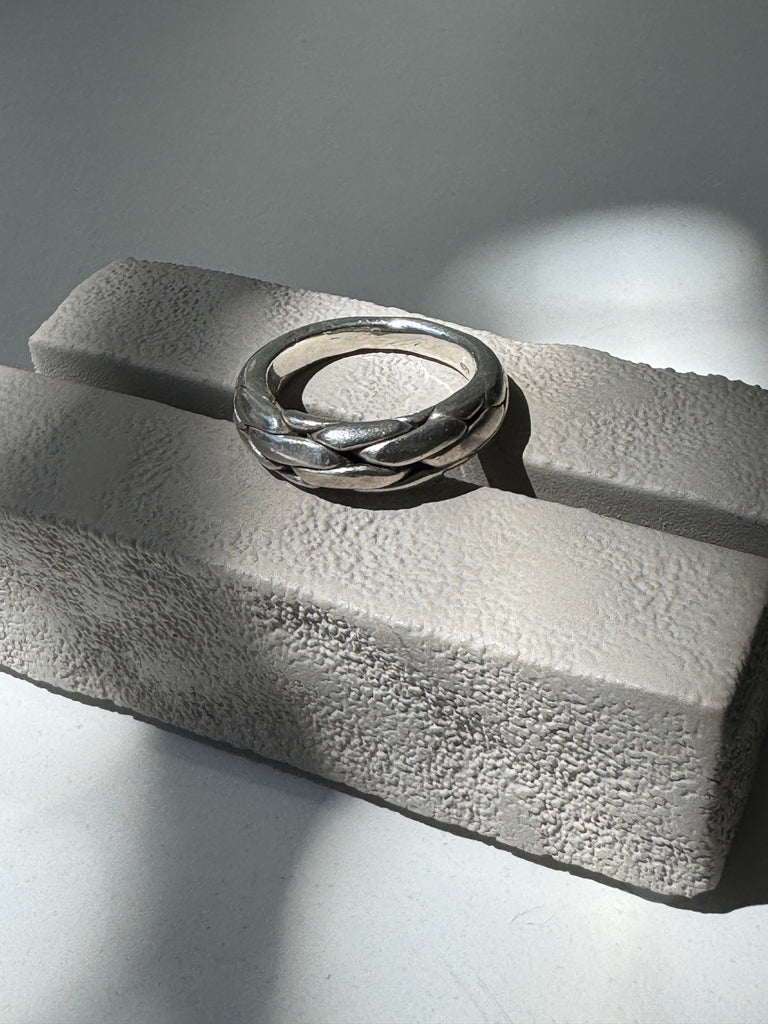 Sterling silver braided flat ring size “6.25”