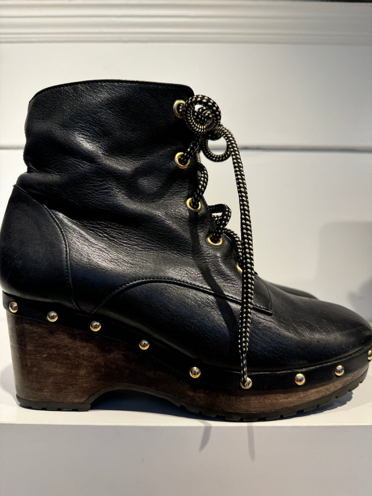 Opening Ceremony leather platform boots