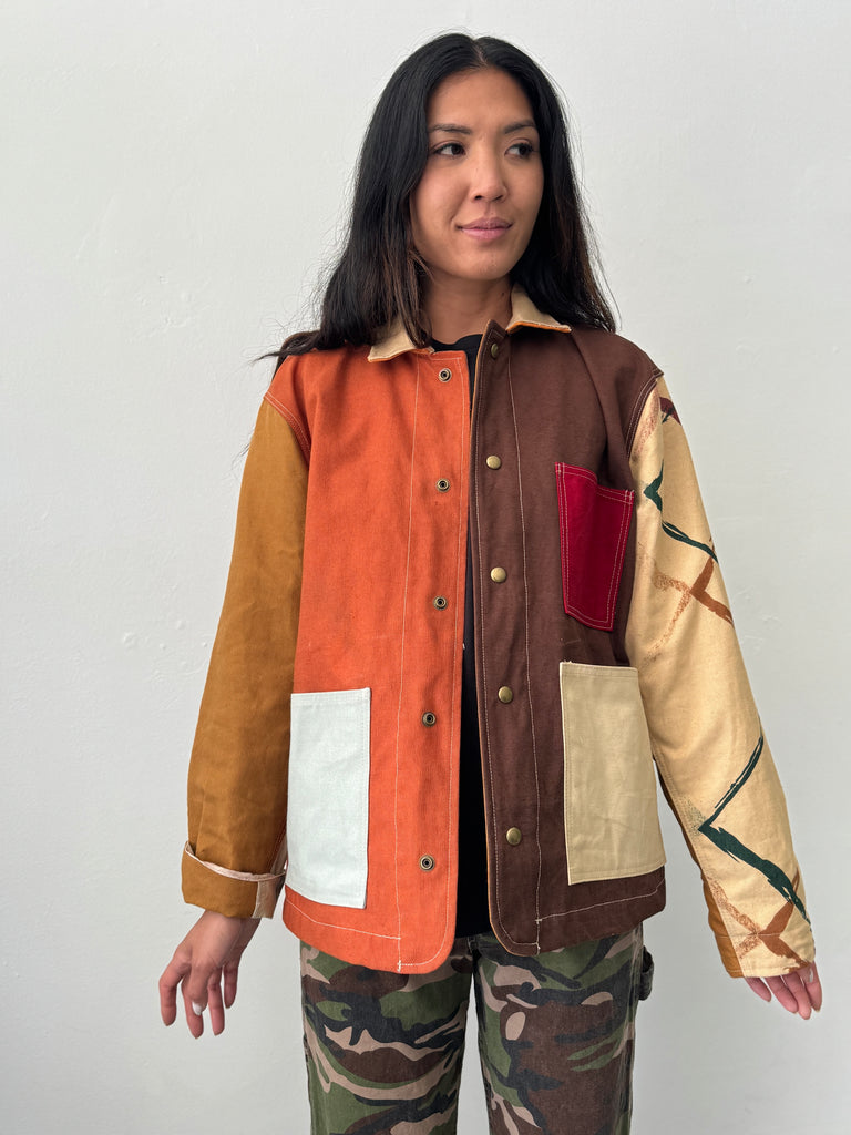 Handmade upcycled patchwork chore coat