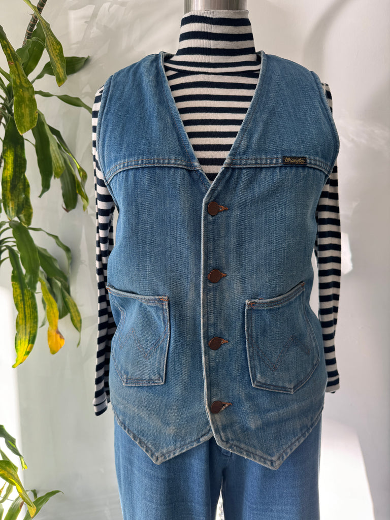 Vintage denim wrangler vest