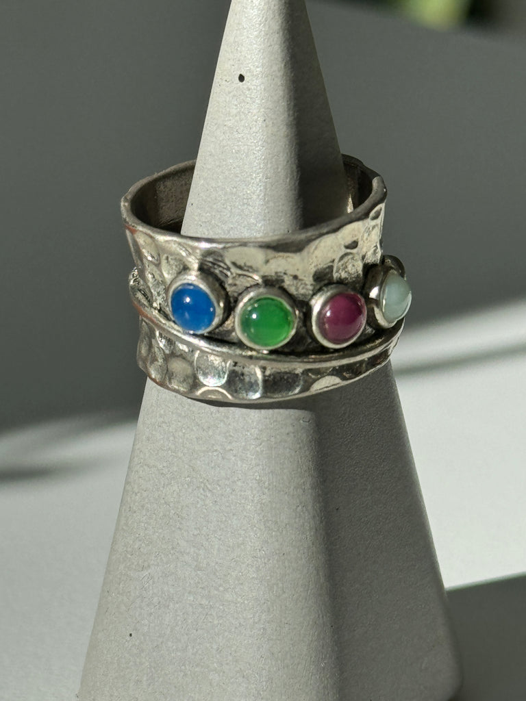 Multi Stone Art Ring size 9