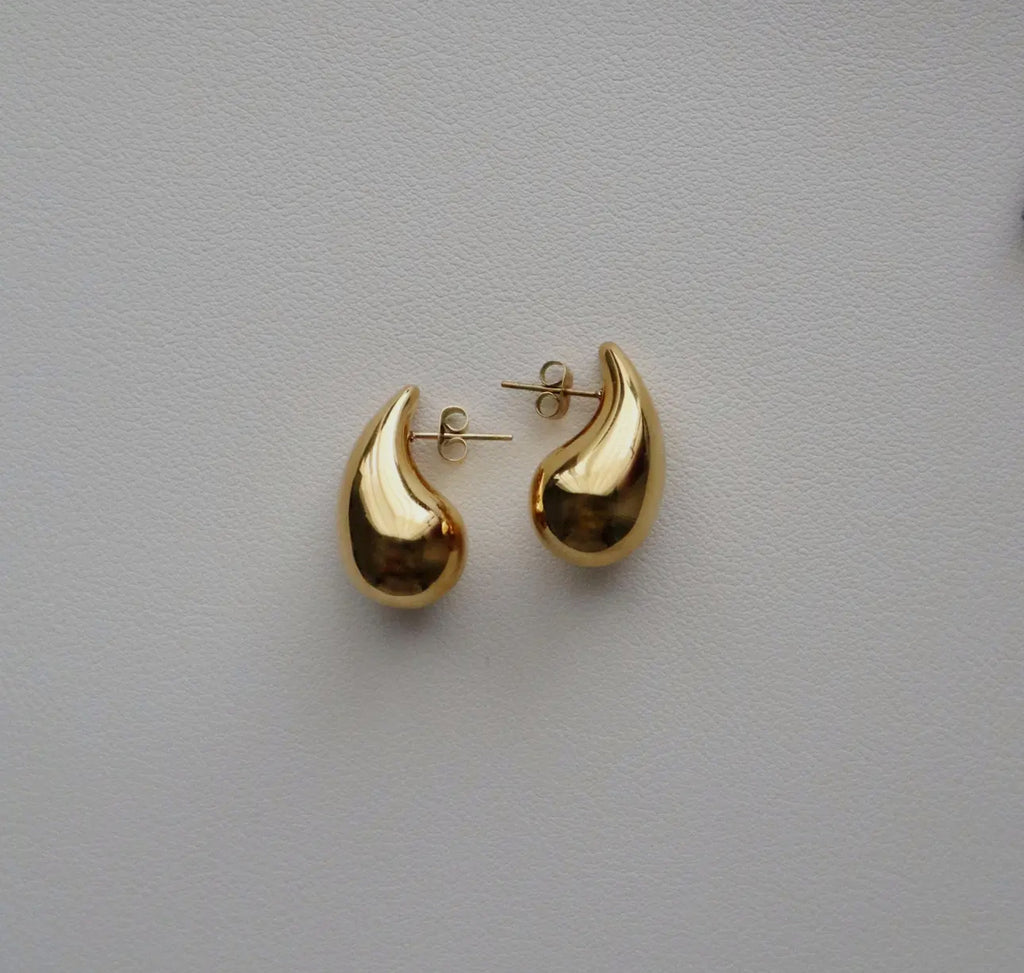 Gold plated stainless steel drop earrings