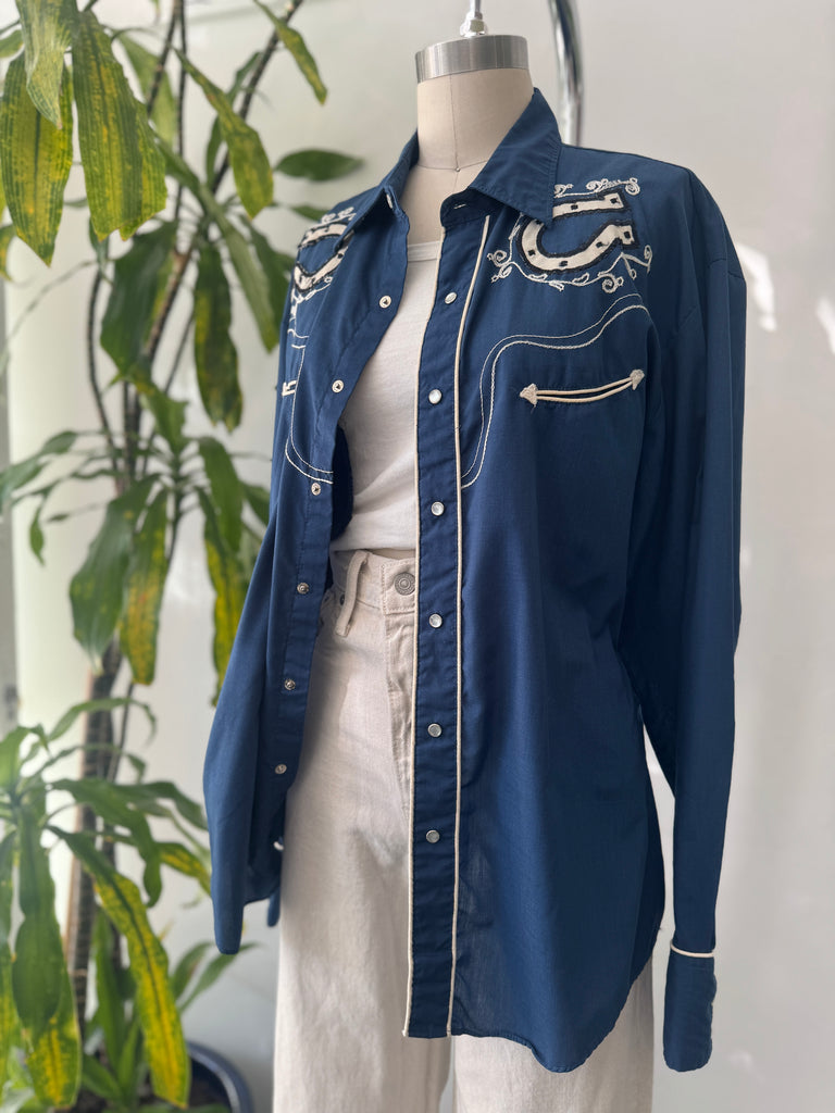 Vintage snap button western shirt