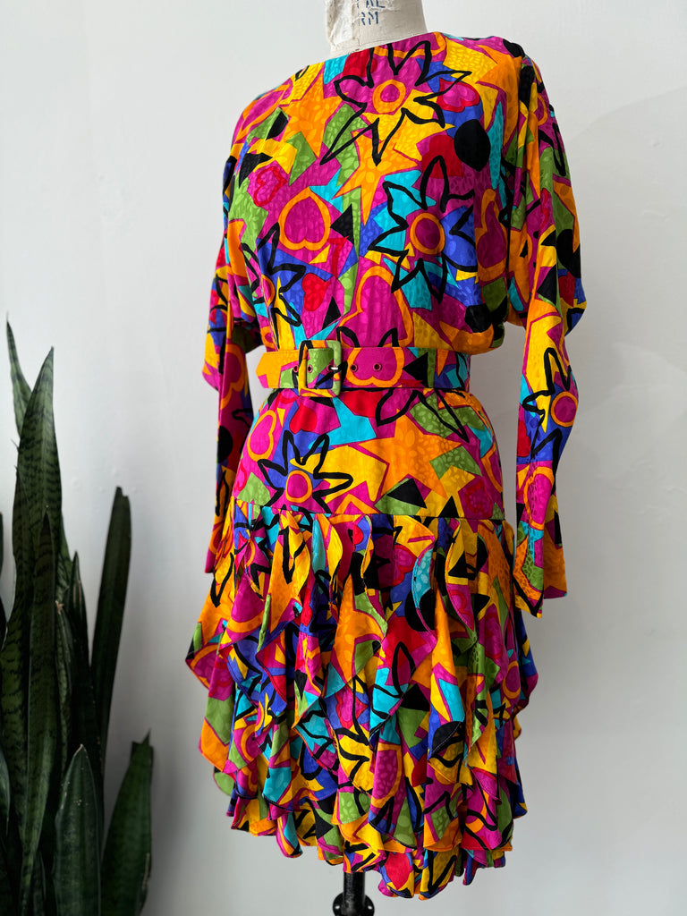 vintage maximalist silk dress