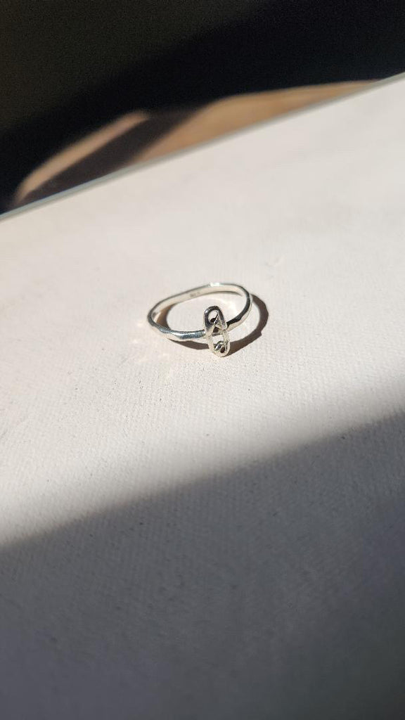 Vintage sterling silver safety pin ring