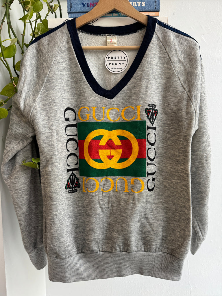 Faux on vintage raglan sweatshirt