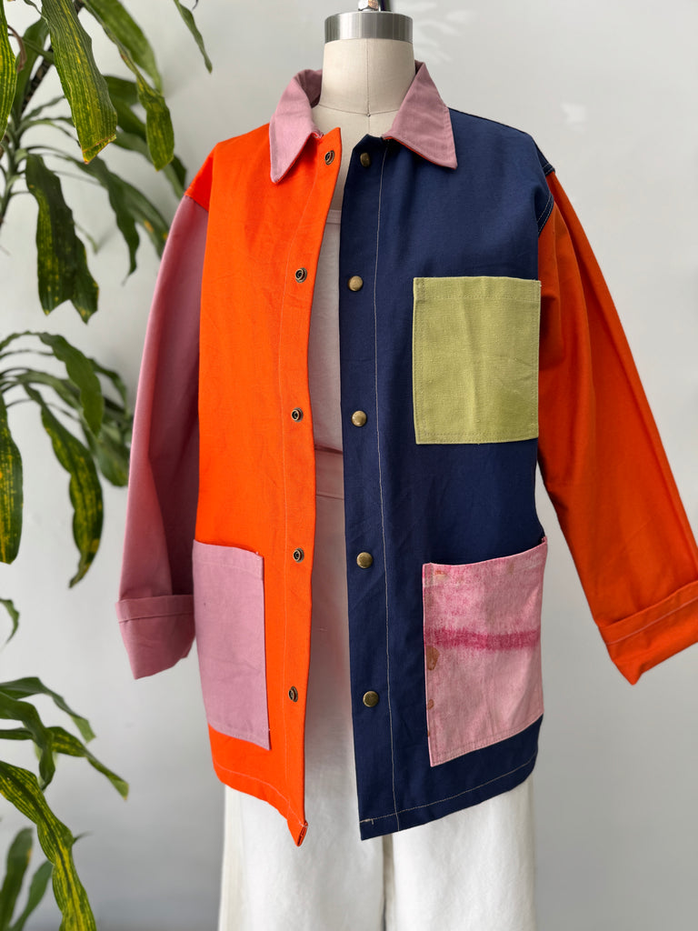 Patchwork chore coat