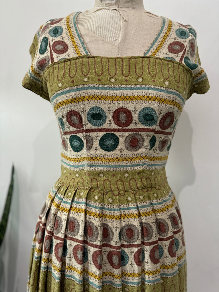 Late 1940’s printed vintage dress