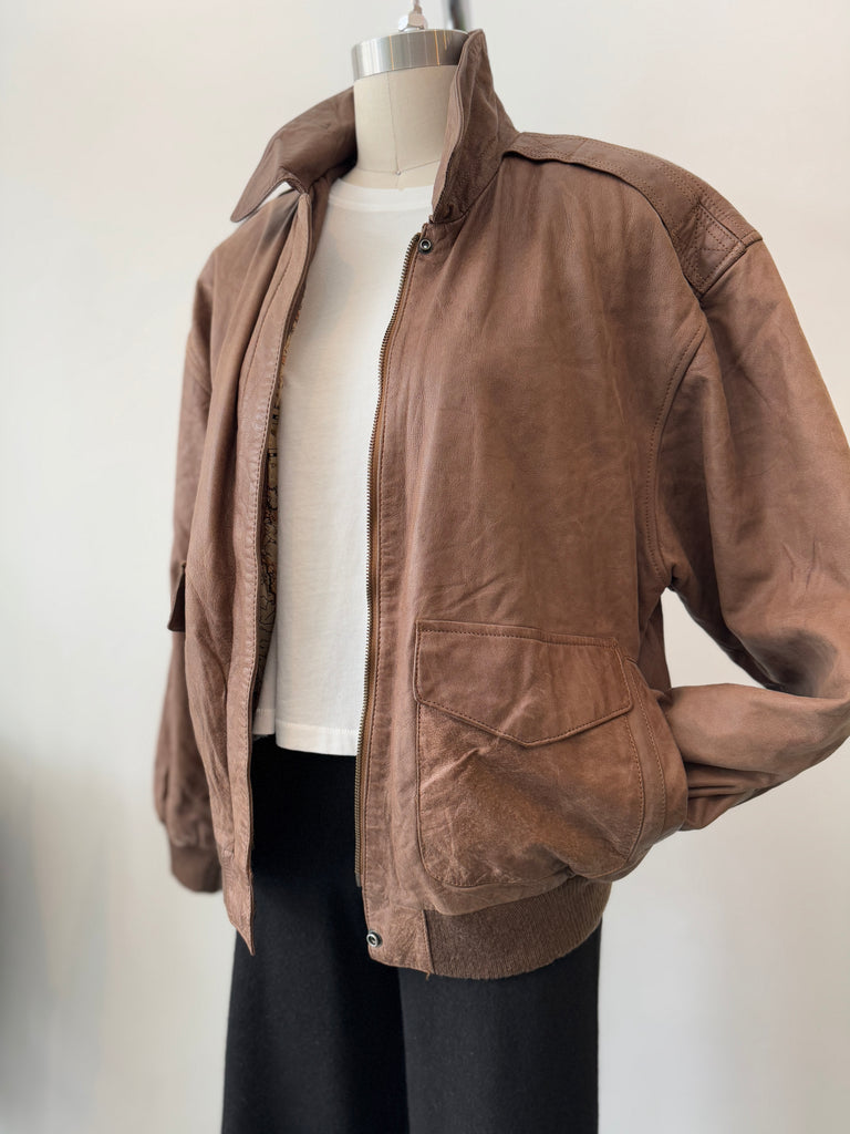 Vintage soft brown leather jacket