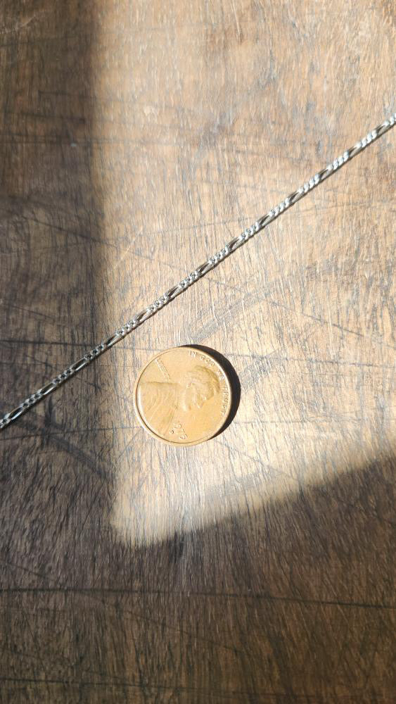 Sterling silver dainty figaro bracelet