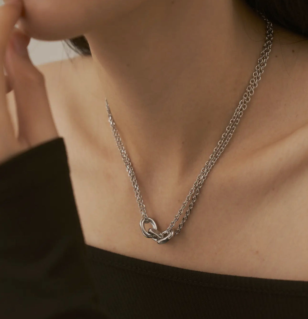 Stainless Steel Double Chain Necklace